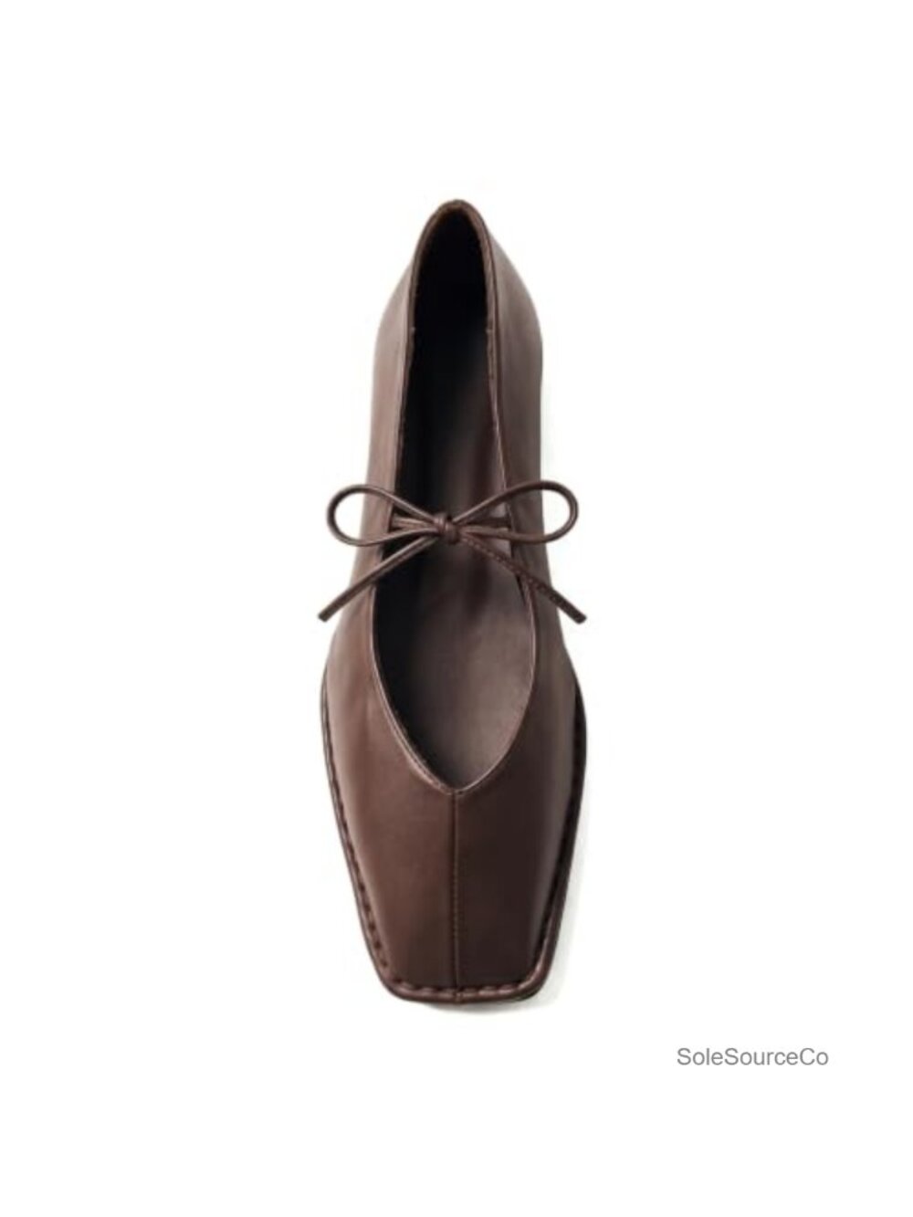 Lace Up Square Toe Ballet Flats Women Cute Bow Slip On Mary Jane PU